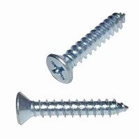 #10 X 1" Flat Head, Phillips, Tapping Screw, Type A, Zinc